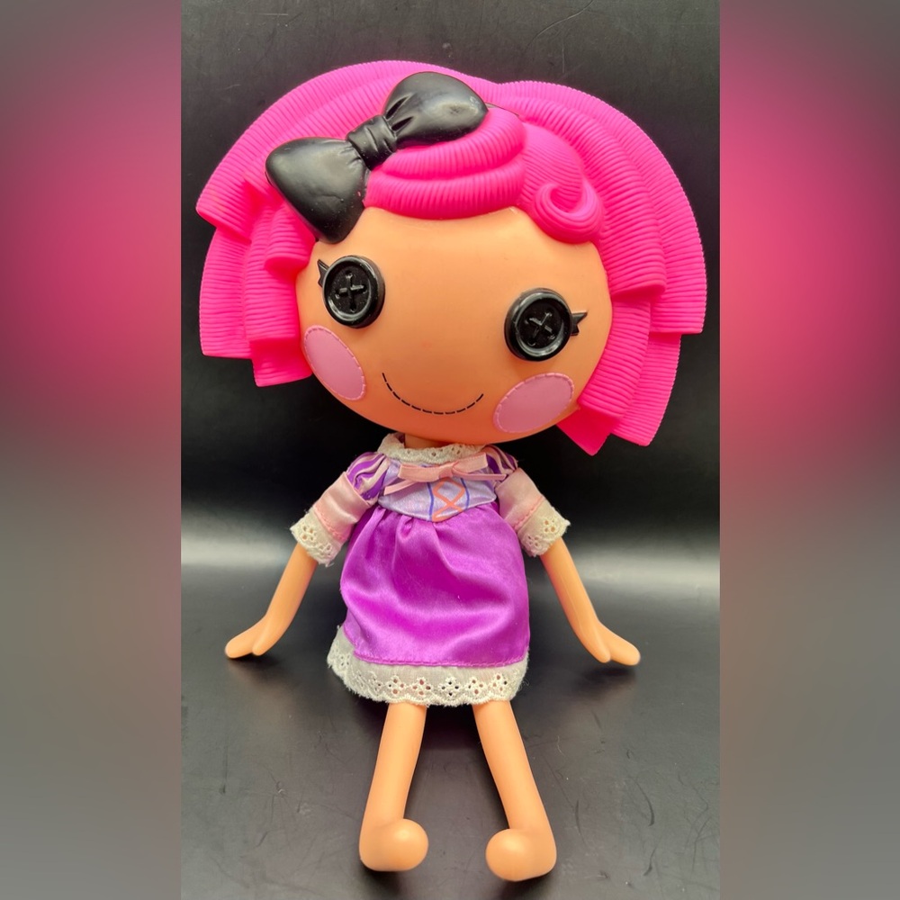 Lalaloopsy Doll- Pink-Headed Plush‎ Doll in Purple Dress - Full size, 12/04